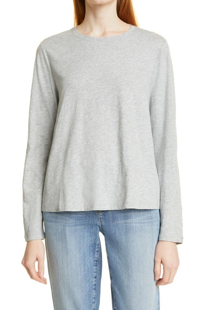 Eileen Fisher Organic Cotton Long Sleeve T-shirt In Grey