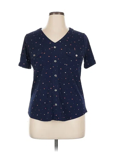 Pre-owned 57th Street Short Sleeve Blouse In Blue