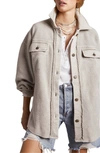 Free People Ruby Fleece Shirt Jacket In Stone