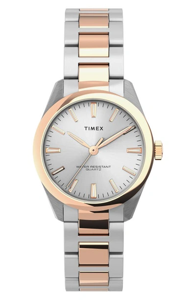 Timex Highview Bracelet Watch, 32mm In Two Tone/ Silver/ Two Tone