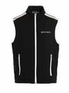 Palm Angels Logo Zip-front Sleeveless Jacket In Black