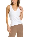 Michael Stars Maya Cotton V-neck Tank In White