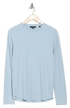 VINCE THERMAL COTTON BLEND LONG SLEEVE CREWNECK T-SHIRT