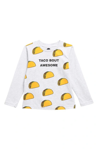Dot Australia Kids' Taco Bout Awesome Long Sleeve Tee In Grey Marle