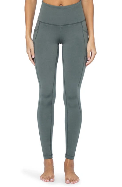 90 Degree By Reflex Polarflex Fleece Lined Leggings In Mulled Basil