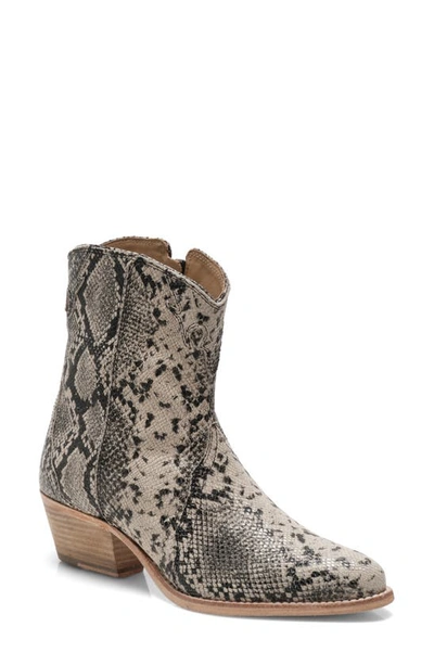 Free People New Frontier Western Bootie In Camel Snake