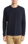 Vince Long Sleeve Sueded Jersey Top In Coastal
