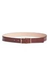 Kate Spade Mel Leather Belt In Dark Merlot