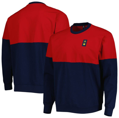 Adidas Originals Men's Adidas Navy And Red Colombia National Team Dna Pullover Sweatshirt In Navy,red