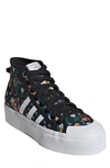 Adidas Originals Nizza Mid Platform High Top Sneaker In Core Black/ White