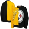 MITCHELL & NESS MITCHELL & NESS BLACK/GOLD PITTSBURGH STEELERS BIG FACE PULLOVER SWEATSHIRT