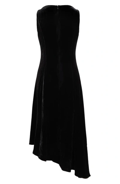 Polo Ralph Lauren Gia Strapless Asymmetric Stretch Velvet Cocktail Dress In Polo Black