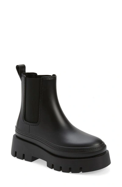 Jeffrey Campbell Rain-storm Platform Chelsea Boot In Black Matte