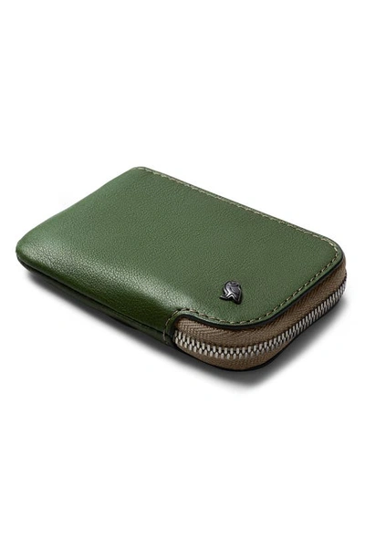 Bellroy Leather Zip Card Case In Green