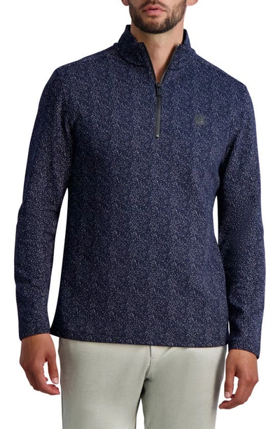 Karl Lagerfeld Half Zip Knit Pullover In Navy