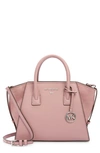 Michael Michael Kors Avril Small Leather Satchel Bag In Royal Pink/silver