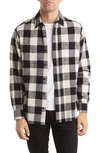 Schott Buffalo Check Flannel Long Sleeve Button-up Shirt In Black/white
