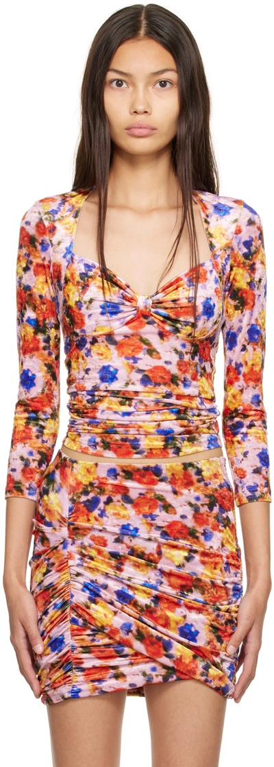 Isabel Marant Multicolor Gubaia Long Sleeve T-shirt In 11or Orange