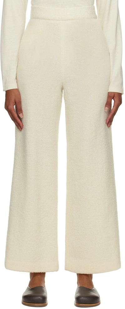 Missing You Already Off-white Wide-leg Lounge Trousers In Ivory