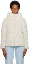 Herno Off-white Lady Faux-fur Jacket In 1985 Chantilly