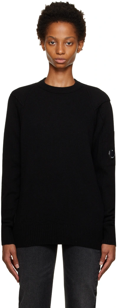 C.p. Company Black Raised Seams Sweater In 999 Black
