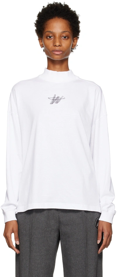 We11 Done White High Neck Long Sleeve T-shirt