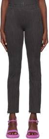 Eckhaus Latta Gray Sliced Trousers In Nightfall