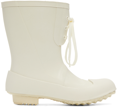 Undercover White Rain Boots In Ivory