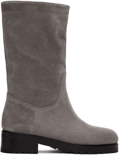 Maryam Nassir Zadeh Gray Belmont Boots In 590 Dover