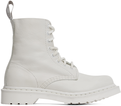 Dr. Martens' White 1460 Pascal Boots In Optical White Virgin