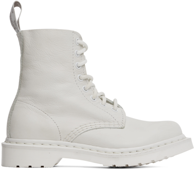 Dr. Martens White 1460 Pascal Boots In Optical White Virgin