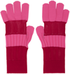 CFCL PINK & RED FLUTED GLOVES