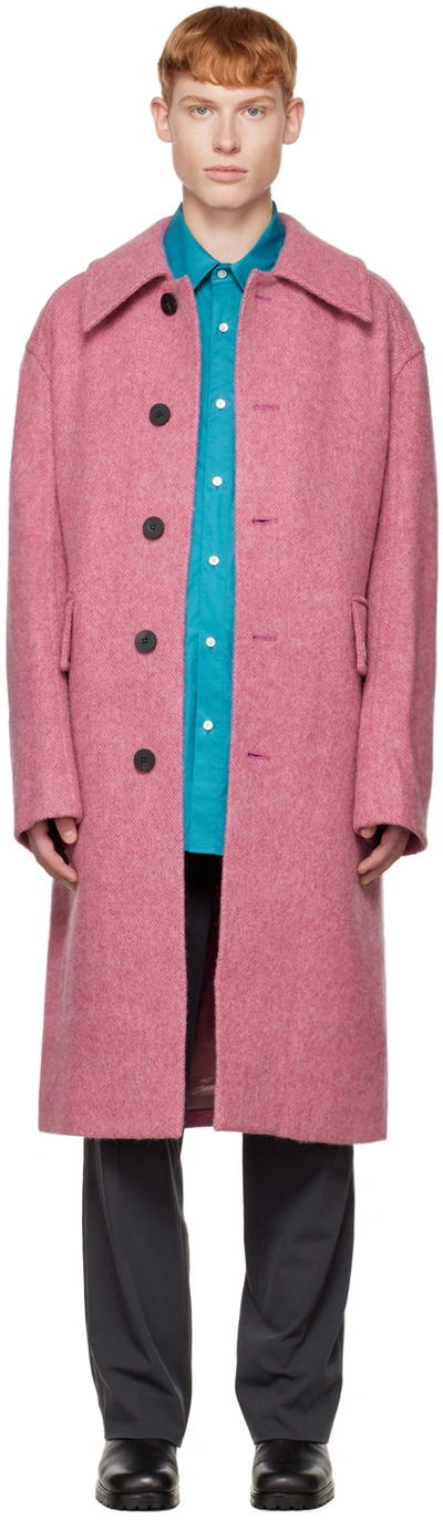 Wooyoungmi Pink Melange Single Coat In Pink 908p
