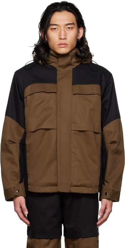 Spencer Badu Black & Brown Paneled Jacket In Black/brown