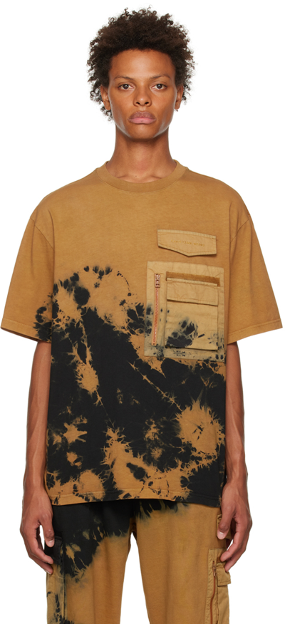 Feng Chen Wang Tie-dye Cotton T-shirt In Yellow/black