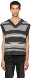 C2h4 Gray 'winter Voyage' Sweater In Gray And Black