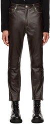 CMMN SWDN BROWN RUBEN LEATHER PANTS
