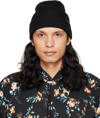 Brioni Ribbed Knit Beanie In Midnight Blue Wool In 1000 Black