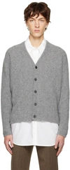 SOLID HOMME GRAY BRUSHED CARDIGAN