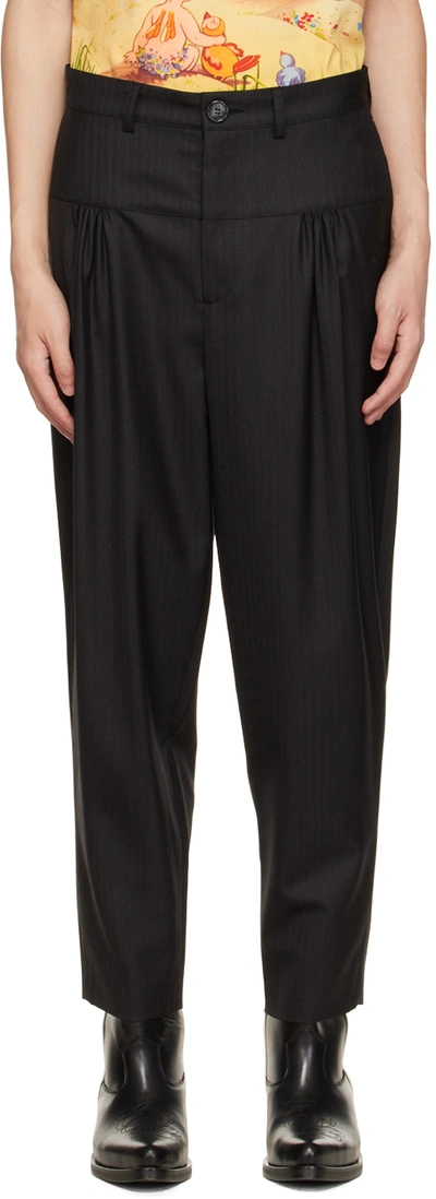 Molly Goddard Gray Peggy Trousers In Grey_black