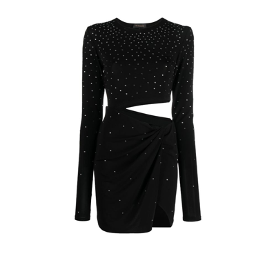 The Andamane Black Gia Crystal Cut-out Mini Dress