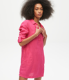 Michael Stars Eleanor Linen Popover Dress In Magenta