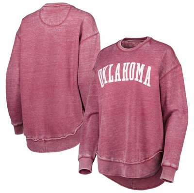 Pressbox Crimson Oklahoma Sooners Vintage Wash Pullover Sweatshirt