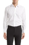 David Donahue Slim Fit Tuxedo Shirt In White
