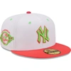 NEW ERA NEW ERA WHITE/CORAL NEW YORK YANKEES 100TH ANNIVERSARY STRAWBERRY LOLLI 59FIFTY FITTED HAT