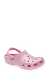 Crocs Kids' Classic Glitter Clog In Flamingo