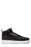 Nike Men's Court Vision Mid Winter Sneakers From Finish Line In Black/ Black/ Phantom