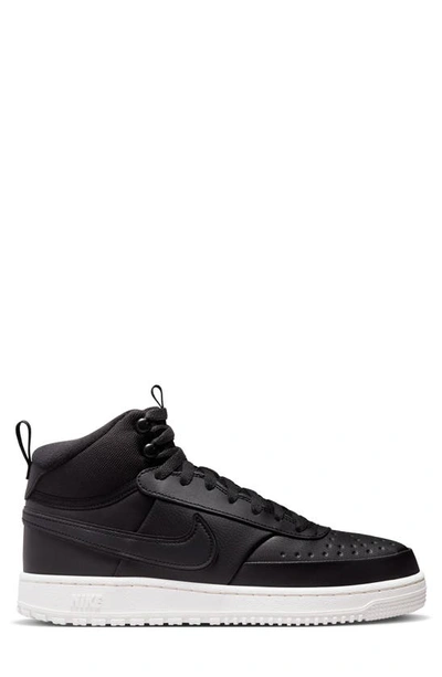 Nike Men's Court Vision Mid Winter Sneakers From Finish Line In Black