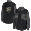 Wear By Erin Andrews Women's  Black, Gray Vegas Golden Knights Colorblock Button-up Shirt Jacket In Black
