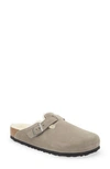 Birkenstock Boston Flats In Beige Leather In Stone Coin